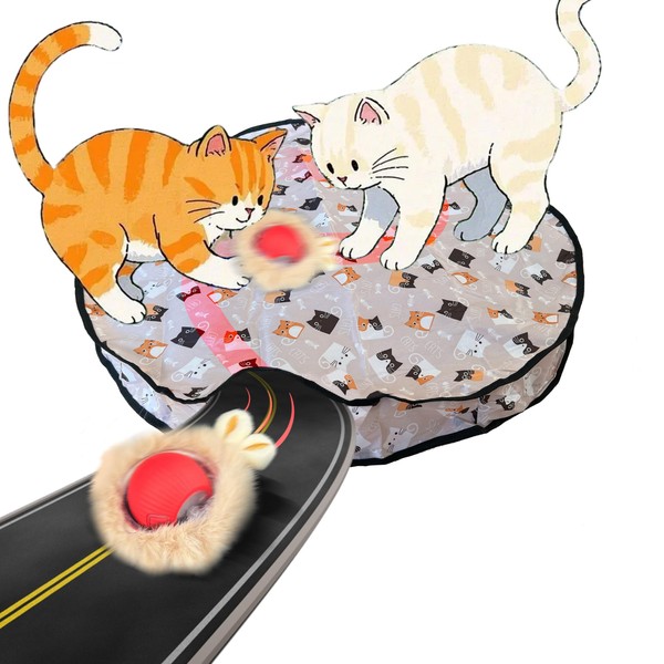 Interactive Cat Toy with Automatic Rolling Ball & 28" Play