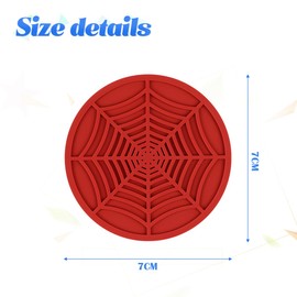 JNNJ 2 Pieces Universal Cup Holder Insert Mats, High Temperature Resistance Non-Slip Car Cups Holders, Geometric Spider Design Auto Cups Pad, Waterproof Cup Holder Car Accessories Interior(Red)
