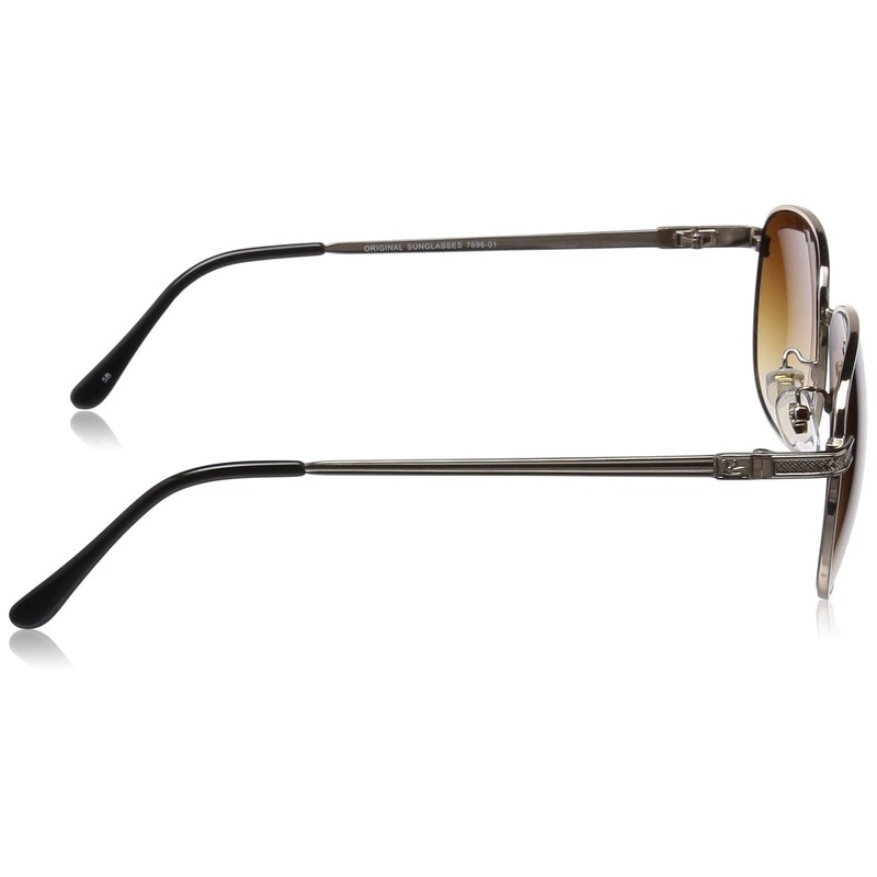 Fashion Glass 7696 Men's Sunglasses, brown half (frame gold)