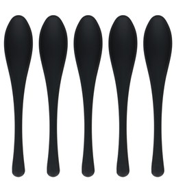 Takagi Takagi Rice Spoons, Set of 5, Black, Dishwasher Safe, Eco-Friendly Spoons with Rice, Cutlery, Easy to Mouth, Made in Japan, Bulk Purchase, Takagi