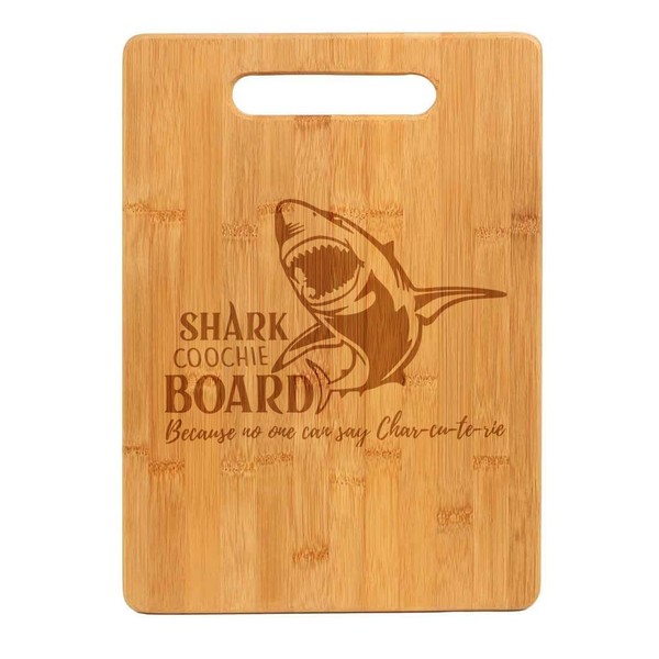 Bamboo Wood Cutting Board Shark Coochie Board Because No One