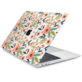 TWOLSKOO Case for MacBook Air 13 inch 2020 2019 2018 Release A2337 M1 A2179 A1932, Hard Shell Case & Keyboard Cover & Screen Protector Compatible with New MacBook Air 13 Retina, Seamless Flowers