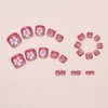 Short Press on Toenails Red French Tip Toe Press on