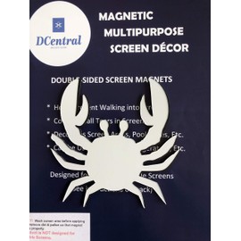 DCentral Crab Flexible Screen Magnet: Double-Sided Decor; for Non-Retractable Screens, Multipurpose, Helps to Stop Walking into Screens, Covers Small tears in Screens, Size L 4.5" x W 4.5"