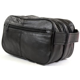 Mens Super Soft Nappa Leather Toiletries Travel Holiday Over Night Weekend Wash Bag