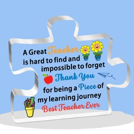 FMCC Teacher Gifts-Thank You Teacher Gift for Women Man Acrylic Plaque Nursery Teacher Appreciation Gifts Teacher Christmas Teacher Leaving Gifts Best Teacher Gifts A Great Teacher