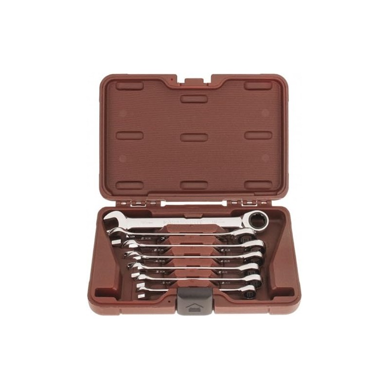 Paramount 7 Piece Metric Ratcheting Combination Wrench Set: 10mm to