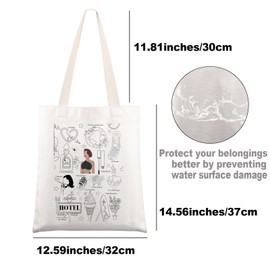 JNIAP Singer Inspired Tote Bag Singer Album Gifts Song Lyrics Gifts Singer Shoulder Bag, Hello Tb, Large