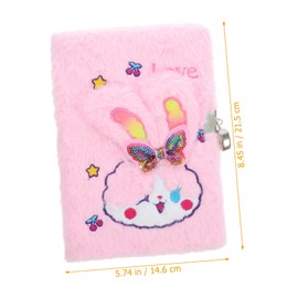 Operitacx Plüsch-Notizbuch notizbuch Mini-Notizbuch Mädchenspielzeug Cartoon-Tagebuch Frosch schreibutensilien cute notebook Schüler-Notizbücher Tagebuch mit Plüscheinband Papier Rosa