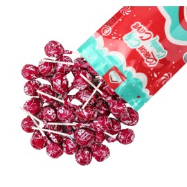 Red Raspberry Red Lollipops, Red Tootsie Pops, by Queen City Candy Cave (1 Pound)