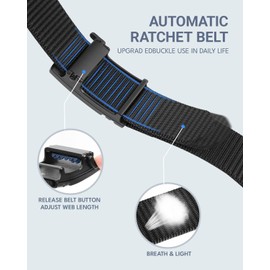 FAIRWIN Ratchet Belt 2 Pack Golf Belts for Men Adjustable Designer Western Mens Belts for Jeans Automatic Slide Buckle Black