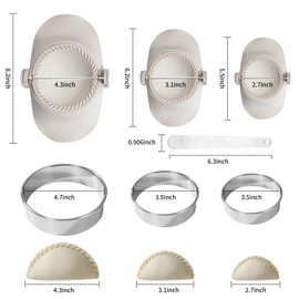 DUBUOZA Dumpling Maker Set, Ravioli Maker, 3 Sizes, Ravioli Shaper, 3 Dough Cutters, 1 Stainless Steel Filling Spoon, for Dumpling Ravioli Making, It is a Good Helper in the Kitchen