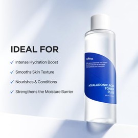 ISNTREE Tónico Facial Hyaluronic Acid Toner Plus 200 ml - Toner Coreano Hidratante con 5 Tipos de Ácido Hialurónico - Esencia Facial para Piel Seca y 