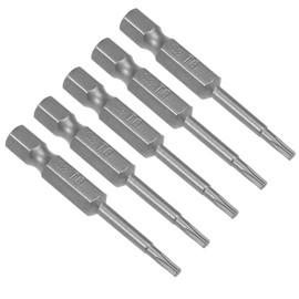 sourcing map 5 Pcs T8 Magnetic Torx Screwdriver Bits, 1/4 Inch Hex Shank 2-inch Length S2 Power Tool