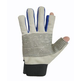 RIK SPORTS Sailing 2 Finger Shorts and 3 Full Finger Silicone Grip Padded Palm Gloves for Yachting Water Sports Stand-Up Boarding, Kayaking, and Rowing for Men, Women & Youth. (Blue, Large)