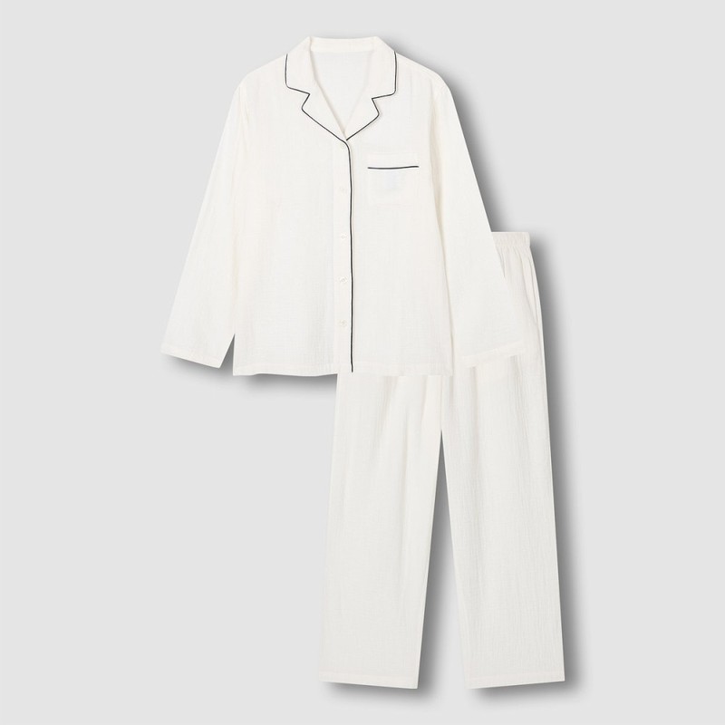 JAJU [JAJU/자주] 여 이중지 파자마 세트_아이보리 [JAJU] Women's Double Fabric