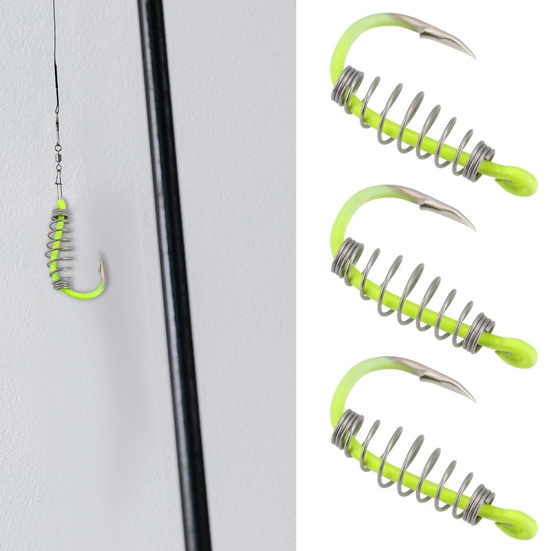 eMagTech 20Pcs Spring Fishing Hooks, Size 10# High Carbon Steel