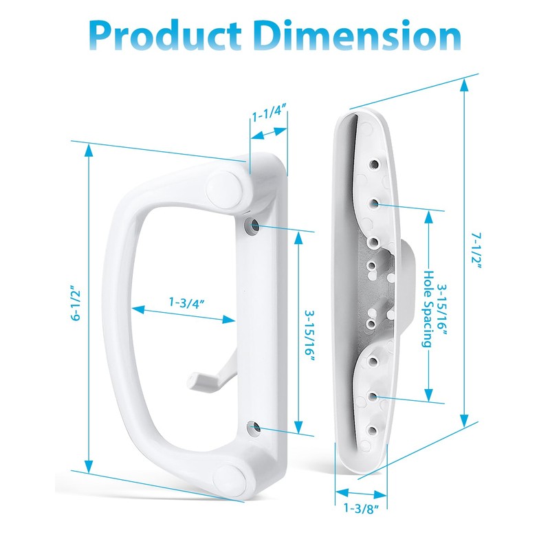 Probrico Patio Sliding Door Handle Set with Mortise Lock, Non-Keyed