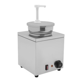 Nacho Cheese Dispenser with Pump, 4.2Qt Nacho Cheese Warmer, Stainless Steel Hot Fudge Warmer, Commercial Hot Fudge Dispenser for Hot Fudge Cheese Caramel, 150W, 110V