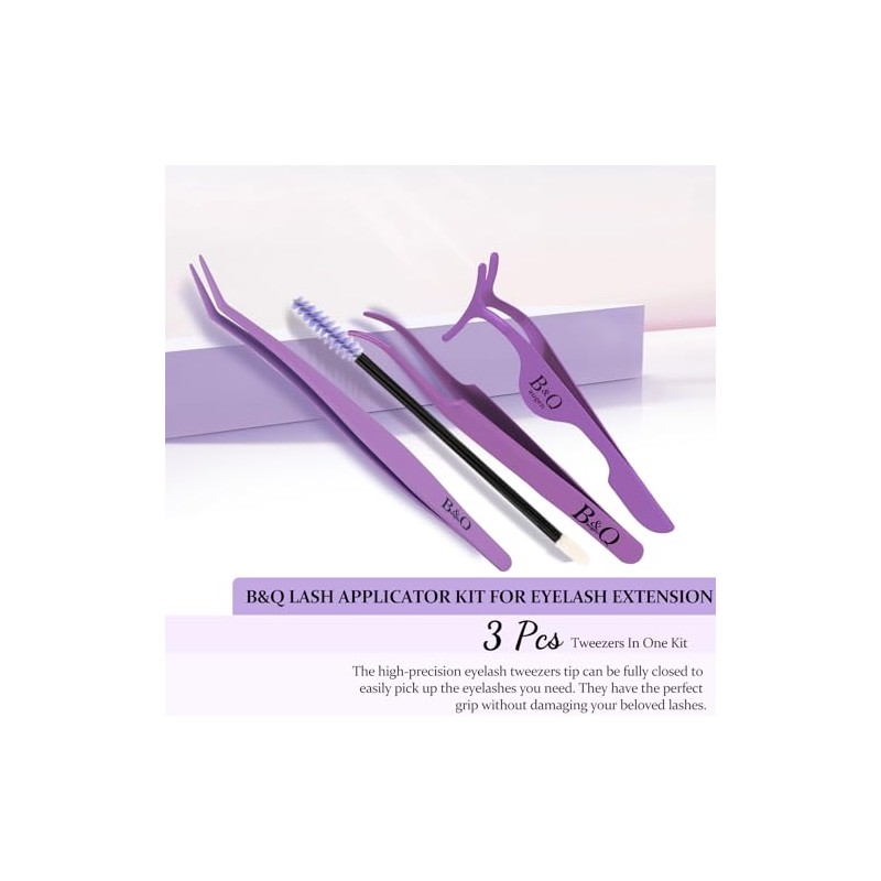 B&Q Eyelash Applicator Tool 3 PCS Lash Applicator Tool Kit
