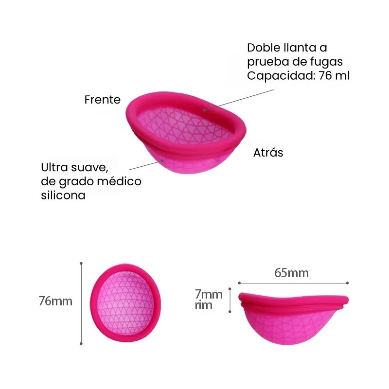 Discos Menstruales Silicona Médica 2 Unidades L Más S