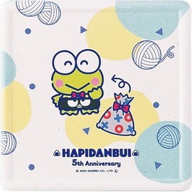 Sanrio Characters SAN176-346 Hapidanbui 5th Anniversary Water Absorption Coaster, Approx. 3.5 x 3.5 x 0.4 inches (9 x 9 x 1 cm), Kerokeroppi, Miscellaneous Goods, Tableware, Made in Japan, White