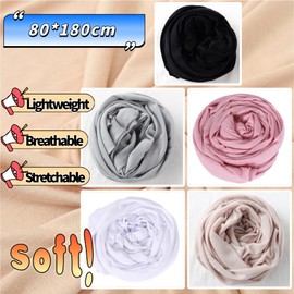 Head Wraps for Black Women Breathable Headwraps Scarf Long Hair Wraps Soft Wide Headbands Headscarves for Locs 5PCS