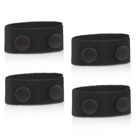 4 Pcs Duty Belt Keepers Police Security Tactical Belt Keeper with Double Snaps Military Equipment Accessories Fixing Security Police Belt Law Enforcement Accessories Duty Belt Holder (Black)