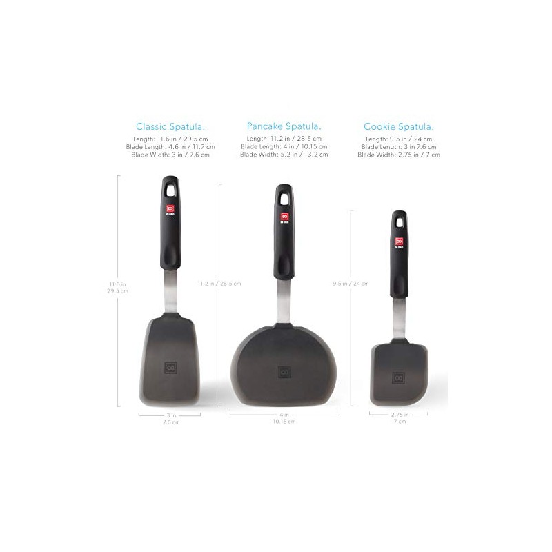 DI ORO Silicone Turner Spatula Set - 6 Piece Kitchen