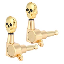 Dilwe Ukulele Tuning Pegs Rock Style Skull Tuning Pegs Tuner Keys for Machine Heads Ukulele 4pcs/Set Gold