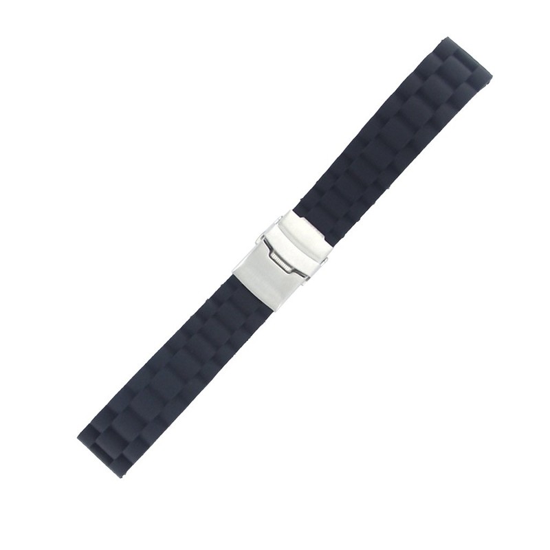 時計バンド 　交換ベルト　 腕時計ストラップ 　防水 　シリコーン　長さ調整でき　18mm ブラック