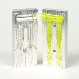 Soft Plastiс Lure Making Injection Fishing Mold Ned Bomb 3.25'' Two Cavity (CNC Aluminium)