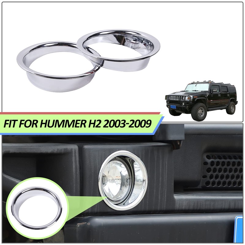 Qiosreui Front Fog Light Lamp Cover Ring for Hummer H2