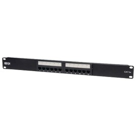 Tripp Lite 12-Port 1U Rackmount Cat5e 110 Patch Panel 568B, RJ45 Ethernet(N052-012)