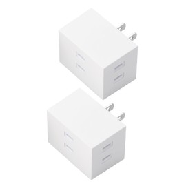 Elecom ECT-29-2WH Power Strip Outlet, 3 Outlets, Set of 2, Lightning Guard, Dust Prevention Shutter, Flame Retardant, Urea Resin, Insulation Sleeve, White