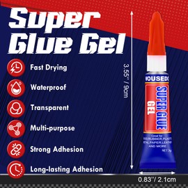 48 x 3g Super Glue Gel, Fast Strong Adhesive, Strong Cyanoacrylate (CA) Glue for Plastic, Metal, Ceramic, Leather, Wood, DIY Crafts and More – Quick Dry, Thick Formula, All-Purpose Instant Bond