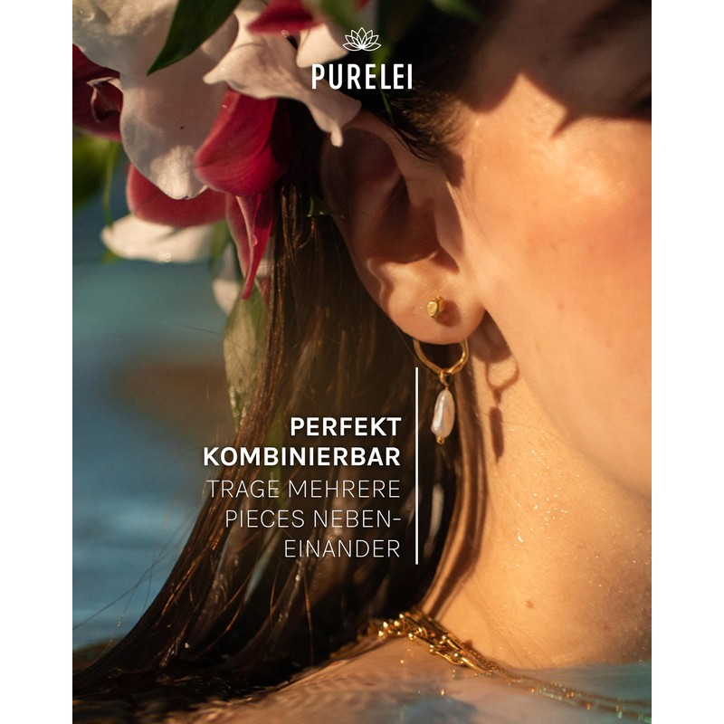 Purelei Elua Earrings, Silver, gold