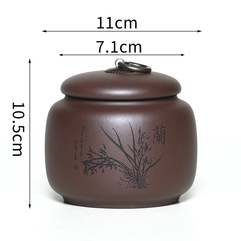 SILINE Yixing Clay Jar 17.5 Oz,Zisha Loose Leaf Tea Storage