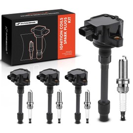 A-Premium Ignition Coil Pack and Iridium Spark Plugs Compatible with Honda Civic 2015-2019, Civic 2016/2020, 1.5L 2.0L, 4-PC Set