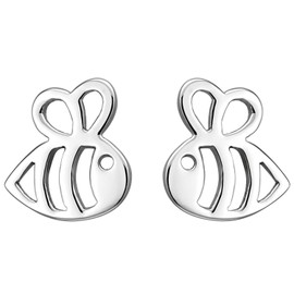 Jobo Children's Stud Earrings Bee 925 Sterling Silver Earrings Children's Earrings, Silver