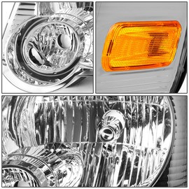 Headlight Assembly Compatible with Ford Explorer Sport Trac 2006-2010 Left Right Headlamp Set Factory Style 6L2Z13008BA 6L2Z13008AA FO2503220 FO2502220 Chrome Housing Amber Corner