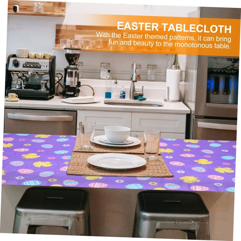 LIFKOME 2pcs Easter Tablecloth Cover for Festive Dining Home and