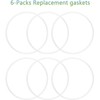 6 Pieces 10cm White Rubber Sealing Gaskets O-Ring Replacement Part