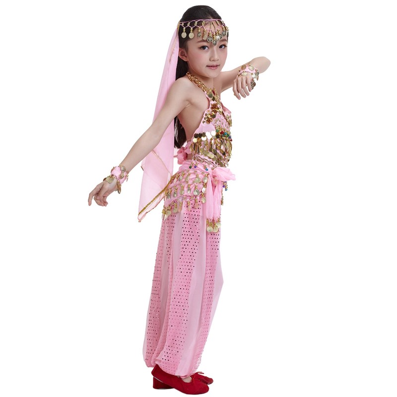 Astage Disfraz de princesa india para niños con adornos de