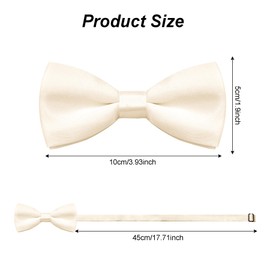 Bskifnn Kids Bow Tie Classic Solid Color Satin Bow Tie Adjustable Neck Bowtie for Kids Wedding Party (Cream White, kids)