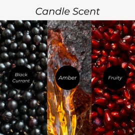 Mysttikal Black Currant & Amber Candle – 9oz Hand-Poured, Natural Wax, Non-Toxic & Cruelty-Free, Long-Lasting Rich Fragrance, Perfect for Relaxation & Gift-Giving, Aromatherapy Luxury Decor