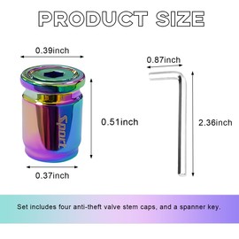 Yourkar 4 PCS Locking Car Tire Valve Stems Caps, Dustproof Auto Tire Valve Stem Cover with Rubber Seal, Anti-Theft Tyre Air Stems Cover for Cars, SUVs, Bicycles, Car Accessories (Colorful)