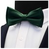 Dark Green Pre-tied Bow Tie Solid Bow Ties Adjustable Length