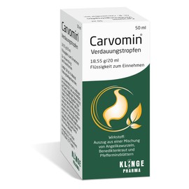 Carvomin pflanzliche Verdauungstropfen bei Magen-Darm-Beschwerden, Blähungen, Völlegefühl & Magenkrämpfen - mit natürlichen Bitterstoffen und ohne Schöllkraut - 50 ml