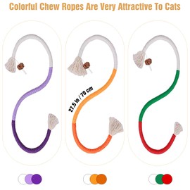 TKWINKT 3 PCS Cat Chew Toy Catnip Toys for Cats 27.5in Interactive Cat Toy for Indoor Cats Kitten Teething Toys